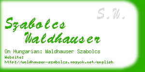 szabolcs waldhauser business card